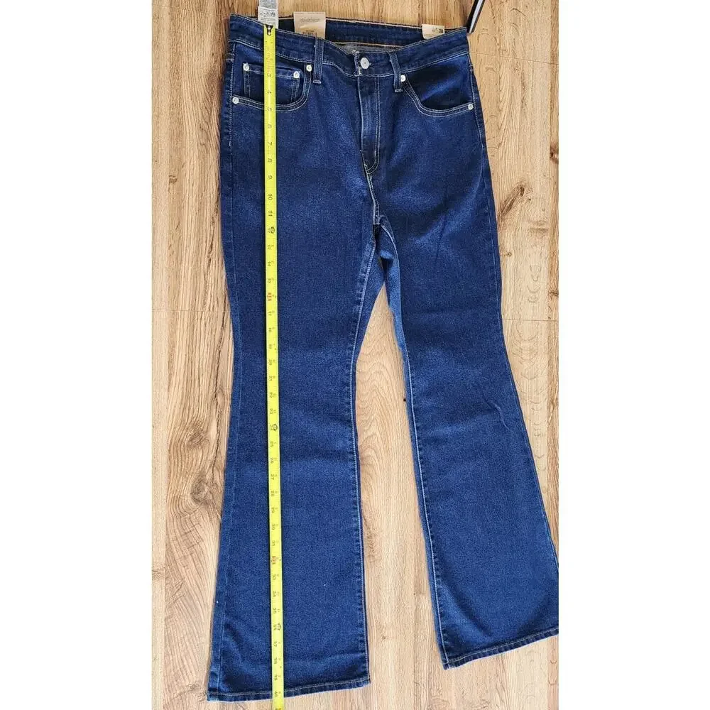 NEW Levis Jeans Womens 30x30 Dark Blue Denim Pants 726 Flare High Rise Stretch - Picture 4 of 8